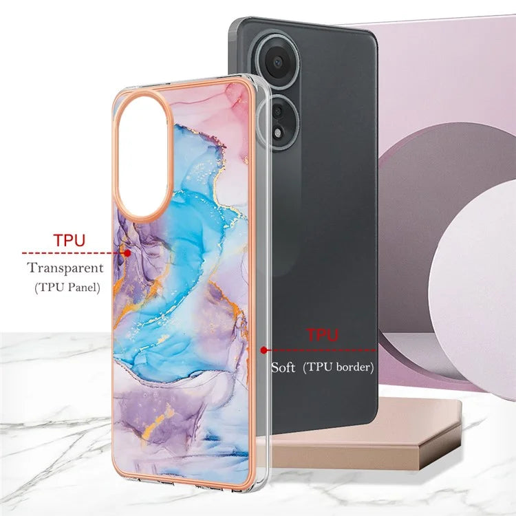 YB IMD Series-1 For Oppo A58 4G Case Electroplating Pattern TPU Phone Cover