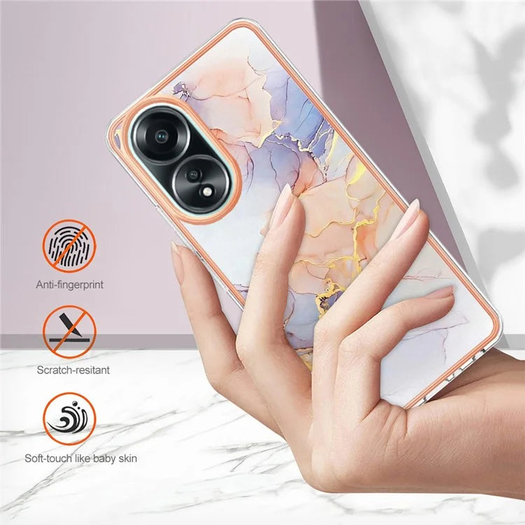 YB IMD Series-1 For Oppo A58 4G Case Electroplating Pattern TPU Phone Cover