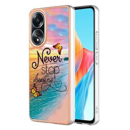 YB IMD Series-1 For Oppo A58 4G Case Electroplating Pattern TPU Phone Cover