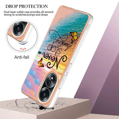 YB IMD Series-1 For Oppo A58 4G Case Electroplating Pattern TPU Phone Cover