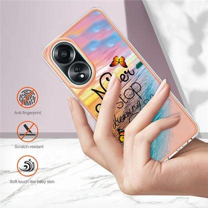 YB IMD Series-1 For Oppo A58 4G Case Electroplating Pattern TPU Phone Cover