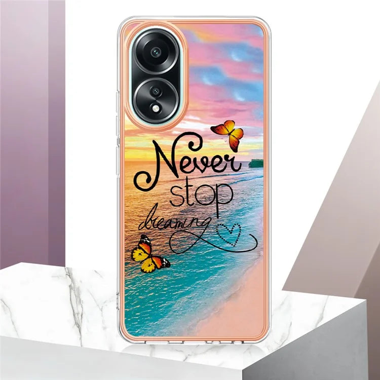 YB IMD Series-1 For Oppo A58 4G Case Electroplating Pattern TPU Phone Cover