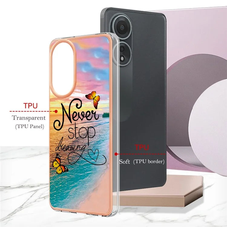 YB IMD Series-1 For Oppo A58 4G Case Electroplating Pattern TPU Phone Cover