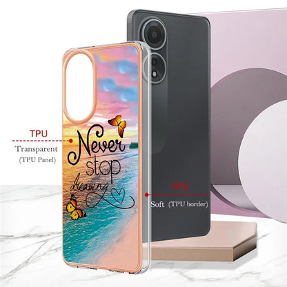 YB IMD Series-1 For Oppo A58 4G Case Electroplating Pattern TPU Phone Cover