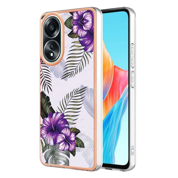 YB IMD Series-1 For Oppo A58 4G Case Electroplating Pattern TPU Phone Cover