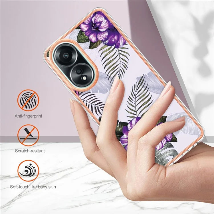 YB IMD Series-1 For Oppo A58 4G Case Electroplating Pattern TPU Phone Cover