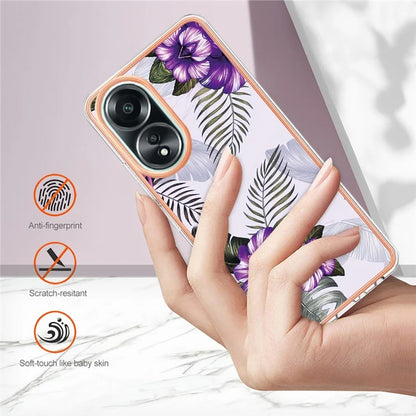 YB IMD Series-1 For Oppo A58 4G Case Electroplating Pattern TPU Phone Cover