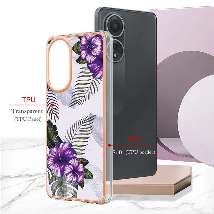 YB IMD Series-1 For Oppo A58 4G Case Electroplating Pattern TPU Phone Cover