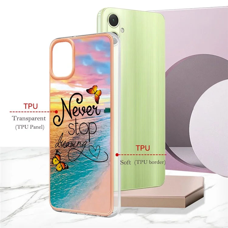 YB IMD Series-1 For Samsung Galaxy A05 4G Case Pattern Electroplated Design Protective Cover