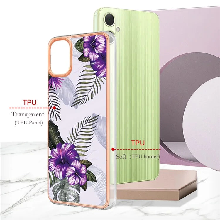 YB IMD Series-1 For Samsung Galaxy A05 4G Case Pattern Electroplated Design Protective Cover