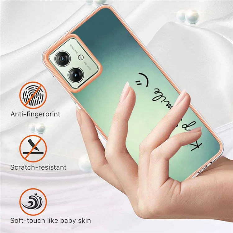 YB IMD Series-19 Style-D For Motorola Moto G54 5G Case Electroplating Pattern Phone Cover