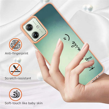 YB IMD Series-19 Style-D For Motorola Moto G54 5G Case Electroplating Pattern Phone Cover