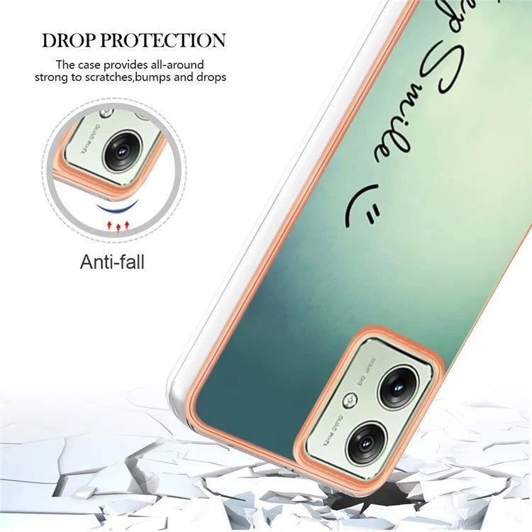 YB IMD Series-19 Style-D For Motorola Moto G54 5G Case Electroplating Pattern Phone Cover