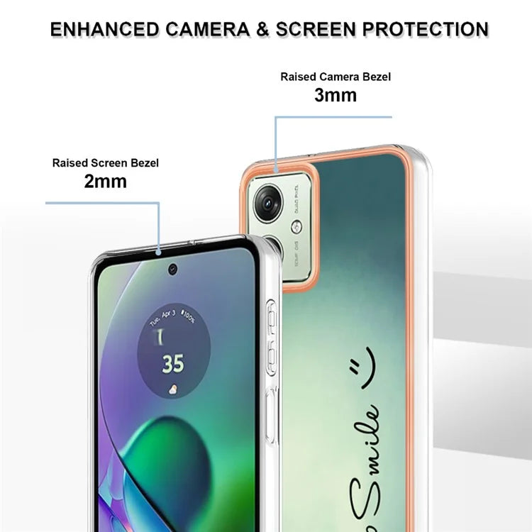 YB IMD Series-19 Style-D For Motorola Moto G54 5G Case Electroplating Pattern Phone Cover