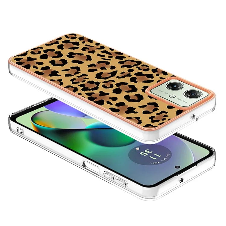 YB IMD Series-19 Style-D For Motorola Moto G54 5G Case Electroplating Pattern Phone Cover