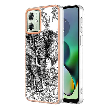 YB IMD Series-19 Style-D For Motorola Moto G54 5G Case Electroplating Pattern Phone Cover