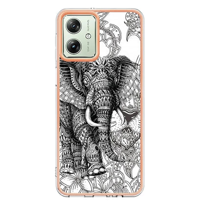 YB IMD Series-19 Style-D For Motorola Moto G54 5G Case Electroplating Pattern Phone Cover