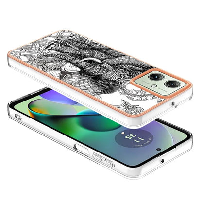 YB IMD Series-19 Style-D For Motorola Moto G54 5G Case Electroplating Pattern Phone Cover