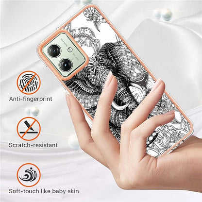 YB IMD Series-19 Style-D For Motorola Moto G54 5G Case Electroplating Pattern Phone Cover