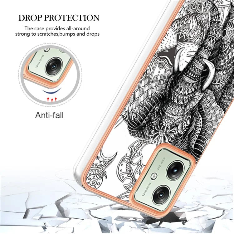 YB IMD Series-19 Style-D For Motorola Moto G54 5G Case Electroplating Pattern Phone Cover