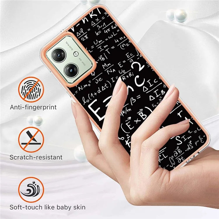 YB IMD Series-19 Style-D For Motorola Moto G54 5G Case Electroplating Pattern Phone Cover
