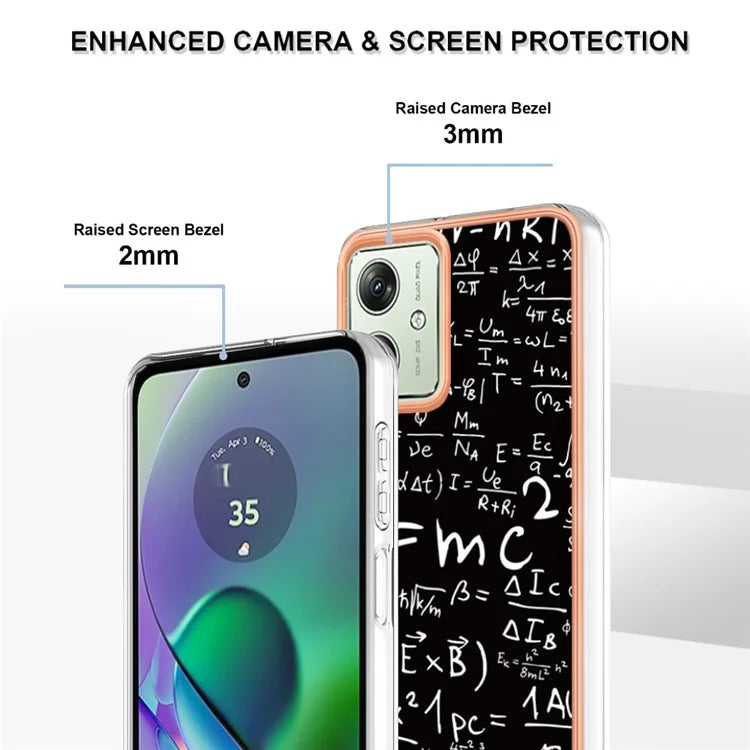 YB IMD Series-19 Style-D For Motorola Moto G54 5G Case Electroplating Pattern Phone Cover
