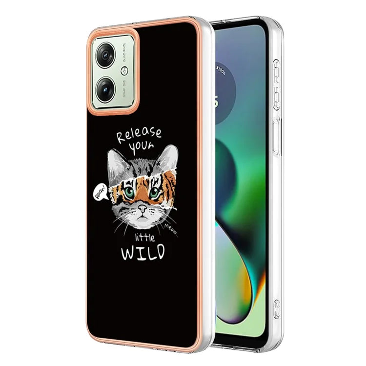 YB IMD Series-19 Style-D For Motorola Moto G54 5G Case Electroplating Pattern Phone Cover