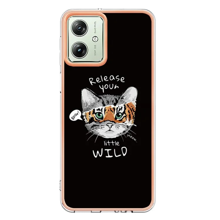 YB IMD Series-19 Style-D For Motorola Moto G54 5G Case Electroplating Pattern Phone Cover