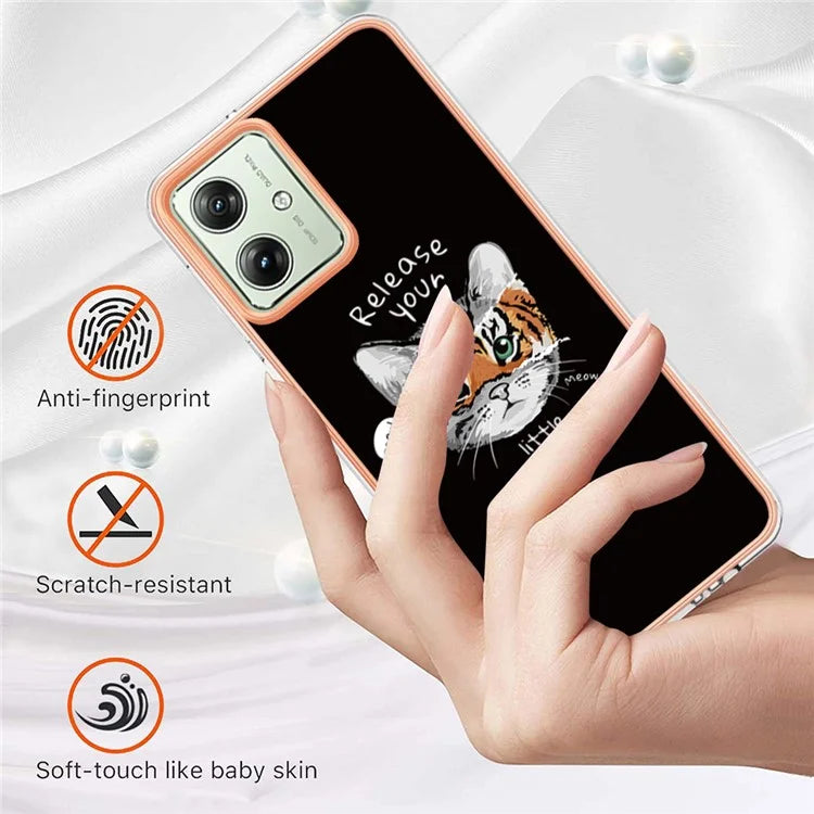 YB IMD Series-19 Style-D For Motorola Moto G54 5G Case Electroplating Pattern Phone Cover