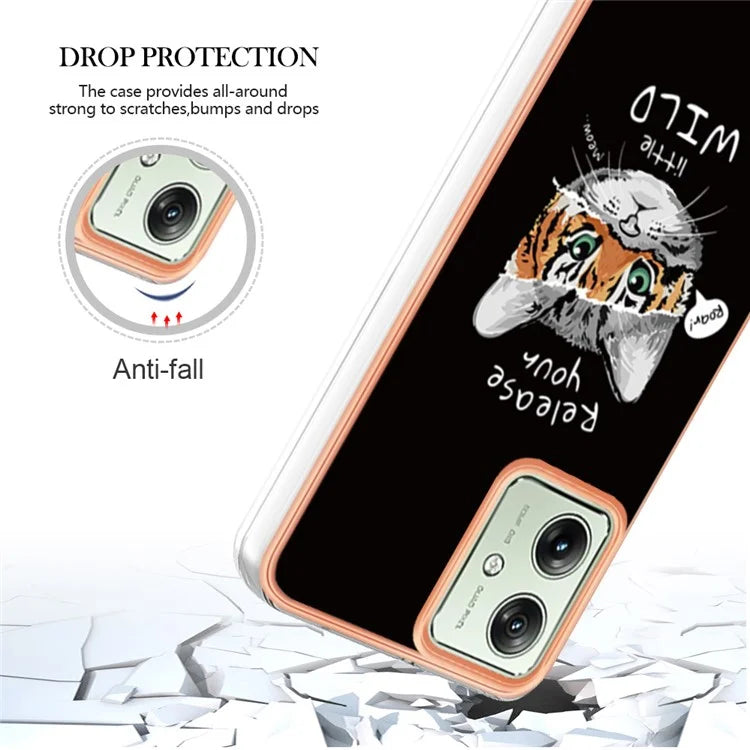 YB IMD Series-19 Style-D For Motorola Moto G54 5G Case Electroplating Pattern Phone Cover
