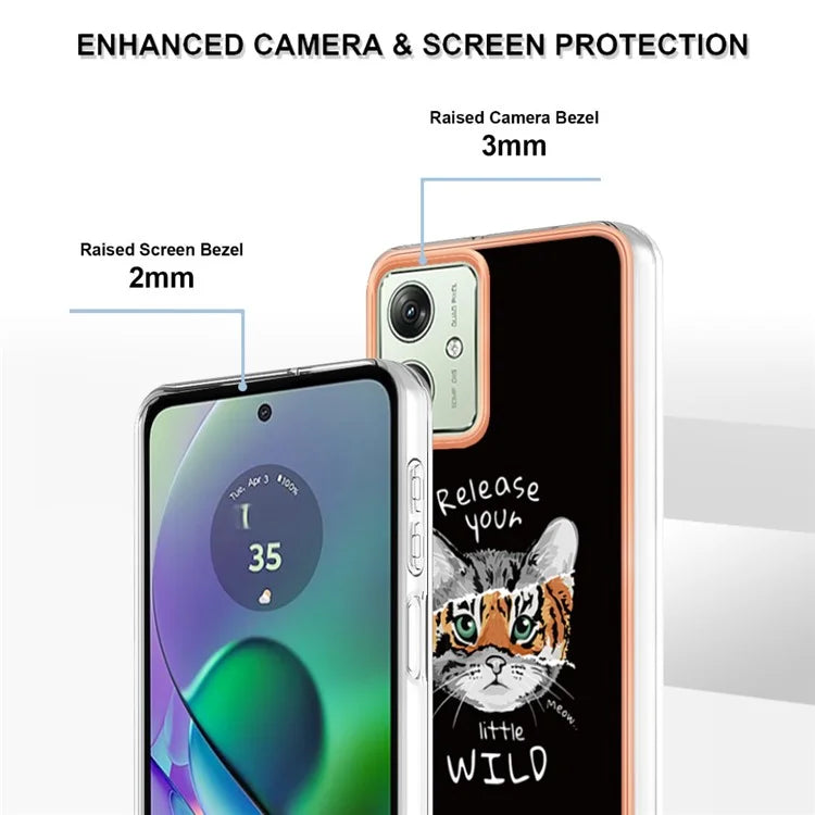 YB IMD Series-19 Style-D For Motorola Moto G54 5G Case Electroplating Pattern Phone Cover