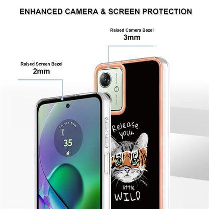 YB IMD Series-19 Style-D For Motorola Moto G54 5G Case Electroplating Pattern Phone Cover