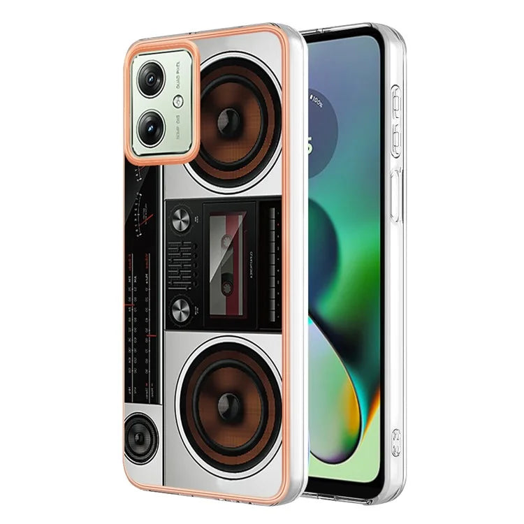 YB IMD Series-19 Style-D For Motorola Moto G54 5G Case Electroplating Pattern Phone Cover