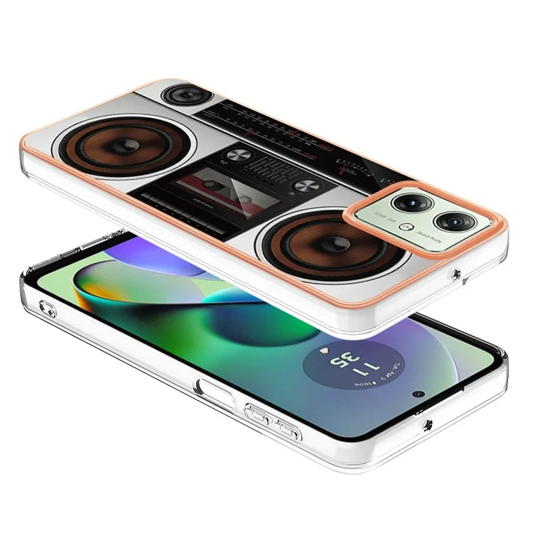 YB IMD Series-19 Style-D For Motorola Moto G54 5G Case Electroplating Pattern Phone Cover