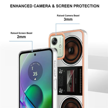 YB IMD Series-19 Style-D For Motorola Moto G54 5G Case Electroplating Pattern Phone Cover