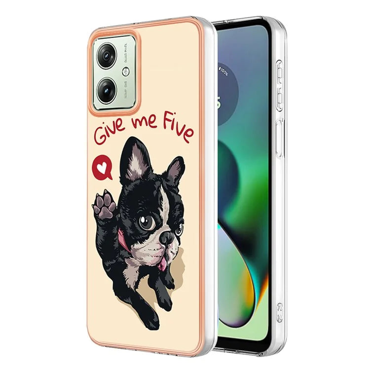 YB IMD Series-19 Style-D For Motorola Moto G54 5G Case Electroplating Pattern Phone Cover