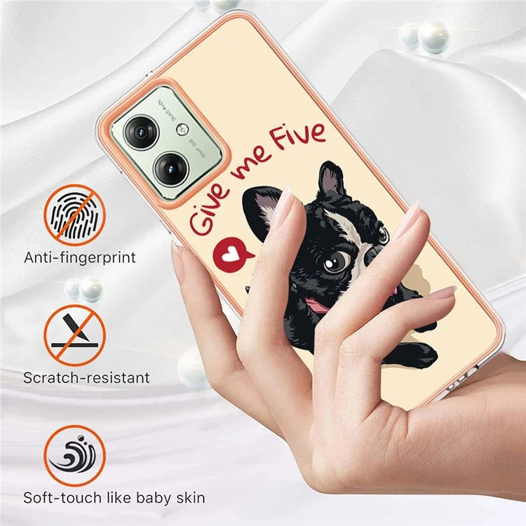 YB IMD Series-19 Style-D For Motorola Moto G54 5G Case Electroplating Pattern Phone Cover