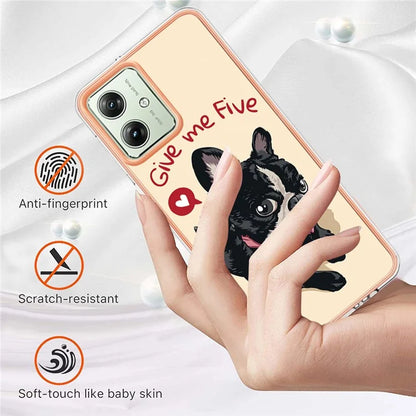 YB IMD Series-19 Style-D For Motorola Moto G54 5G Case Electroplating Pattern Phone Cover