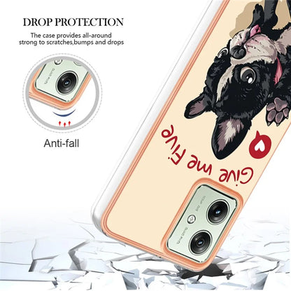 YB IMD Series-19 Style-D For Motorola Moto G54 5G Case Electroplating Pattern Phone Cover