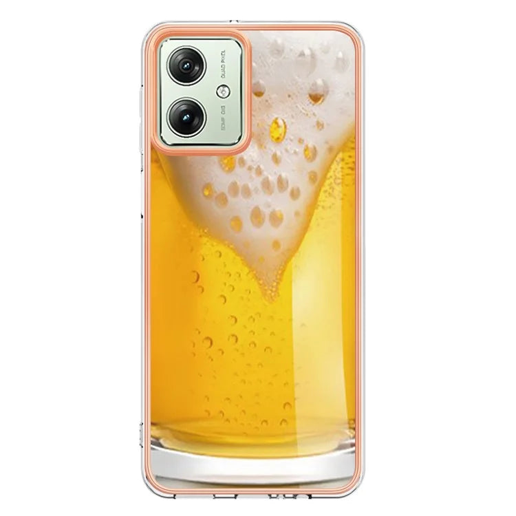 YB IMD Series-19 Style-D For Motorola Moto G54 5G Case Electroplating Pattern Phone Cover