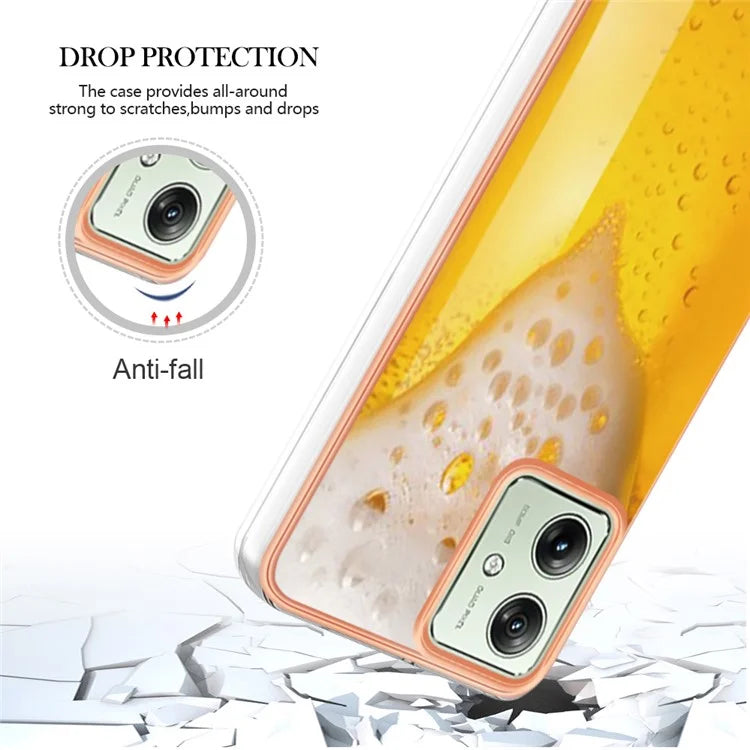 YB IMD Series-19 Style-D For Motorola Moto G54 5G Case Electroplating Pattern Phone Cover
