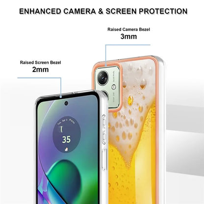 YB IMD Series-19 Style-D For Motorola Moto G54 5G Case Electroplating Pattern Phone Cover