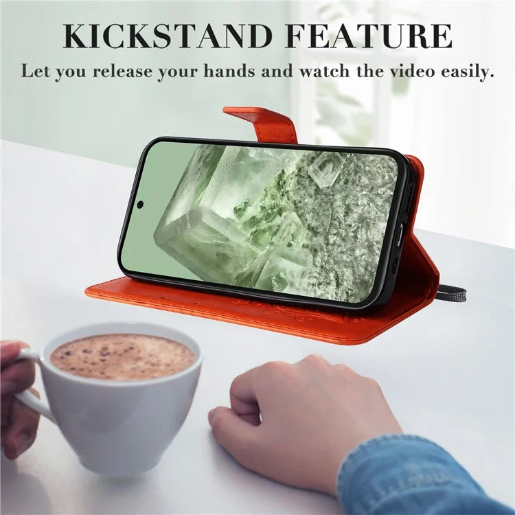 KT Imprinting Flower Series-2 For Google Pixel 8a Cover Imprinted Phone Leather Case