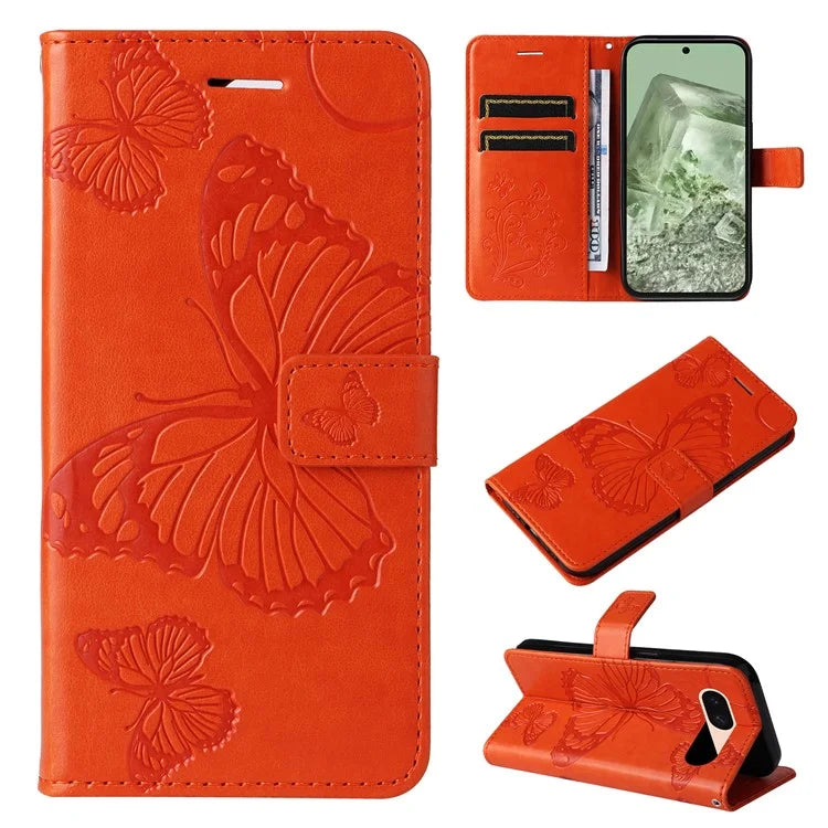 KT Imprinting Flower Series-2 For Google Pixel 8a Cover Imprinted Phone Leather Case