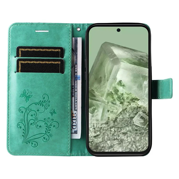 KT Imprinting Flower Series-2 For Google Pixel 8a Cover Imprinted Phone Leather Case