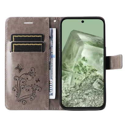 KT Imprinting Flower Series-2 For Google Pixel 8a Cover Imprinted Phone Leather Case