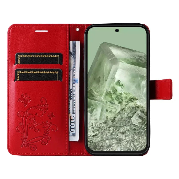 KT Imprinting Flower Series-2 For Google Pixel 8a Cover Imprinted Phone Leather Case