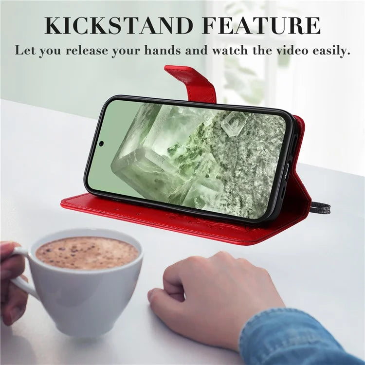 KT Imprinting Flower Series-2 For Google Pixel 8a Cover Imprinted Phone Leather Case