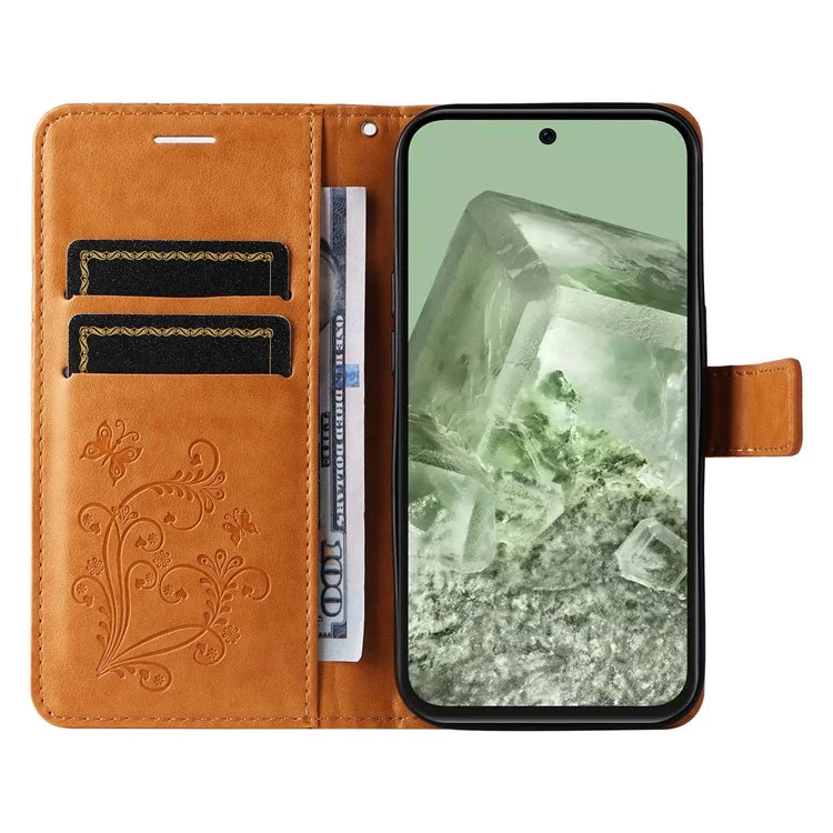KT Imprinting Flower Series-2 For Google Pixel 8a Cover Imprinted Phone Leather Case