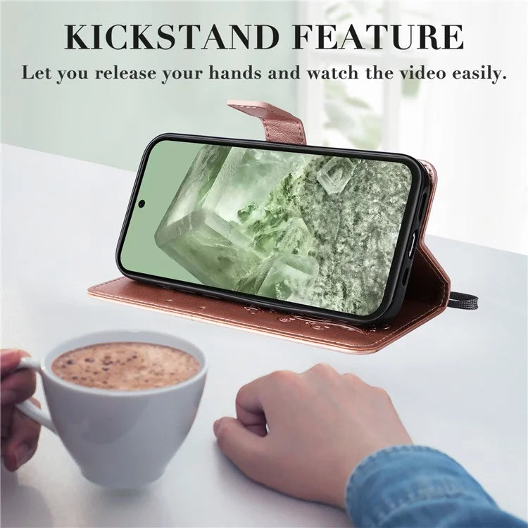 KT Imprinting Flower Series-2 For Google Pixel 8a Cover Imprinted Phone Leather Case